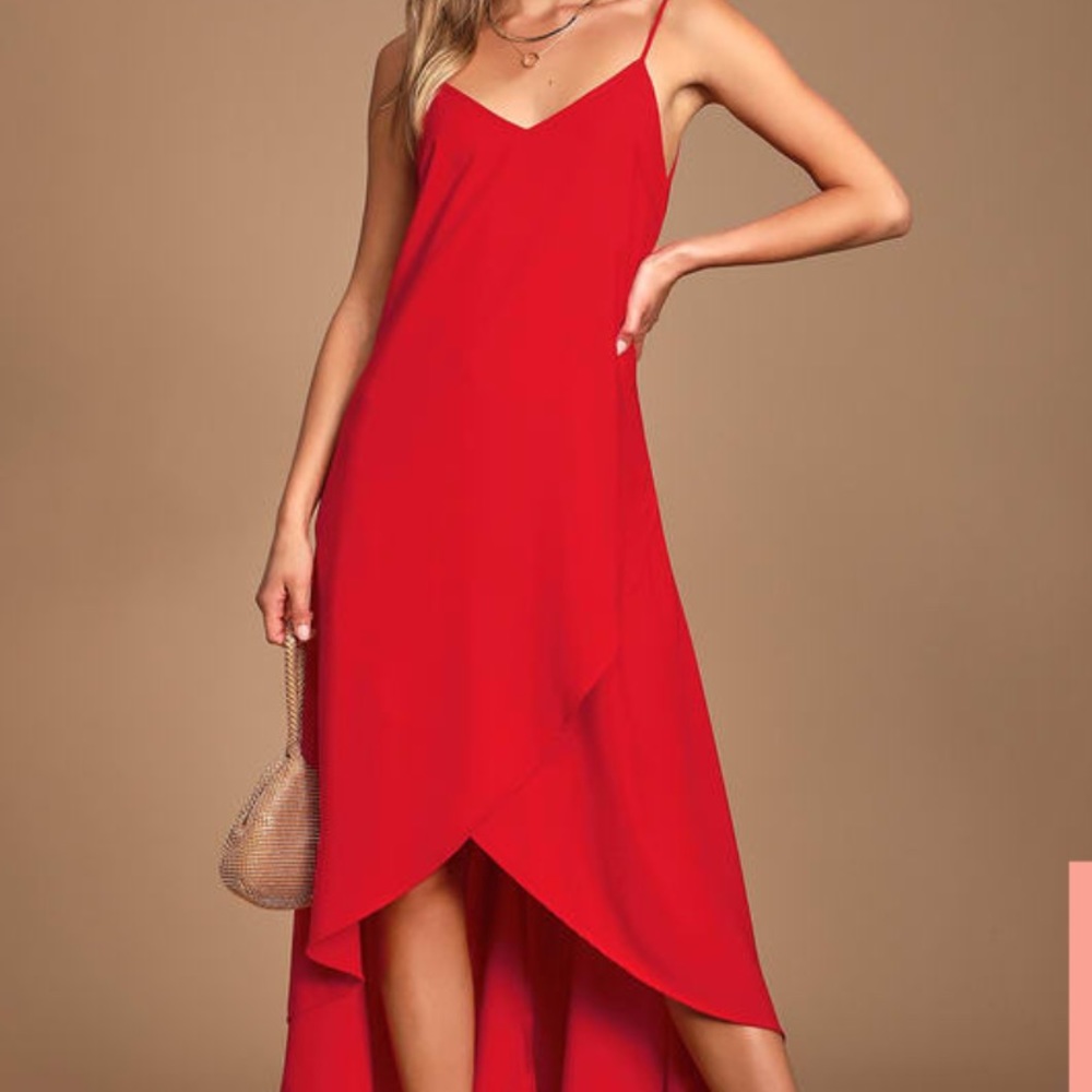 NWT Sweet Surprise Red High-Low Maxi Dress